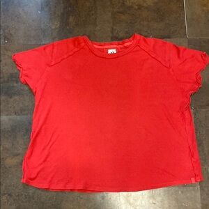 Free People oversized boxy red tee size small
